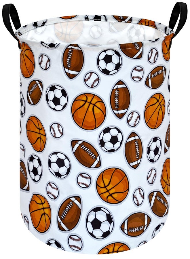 DUYIY Round Laundry Hamper Storage Basket Laundry Organizer Hamper Storage Bins Clothes Box Nursery Hamper Gift Basket with Handles - Image 1